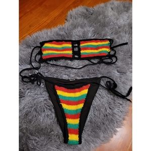 FOREVER 21 | rasta colored crochet bikini